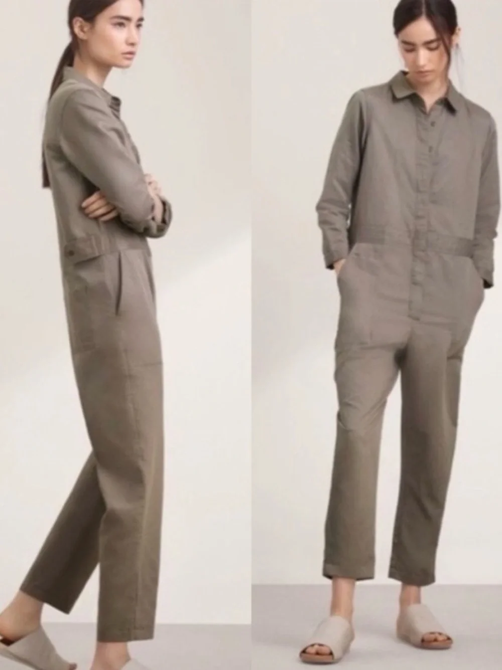 Women’s Aritzia Wilfred Free Utility Jumpsuit Grey Taupe Size 6